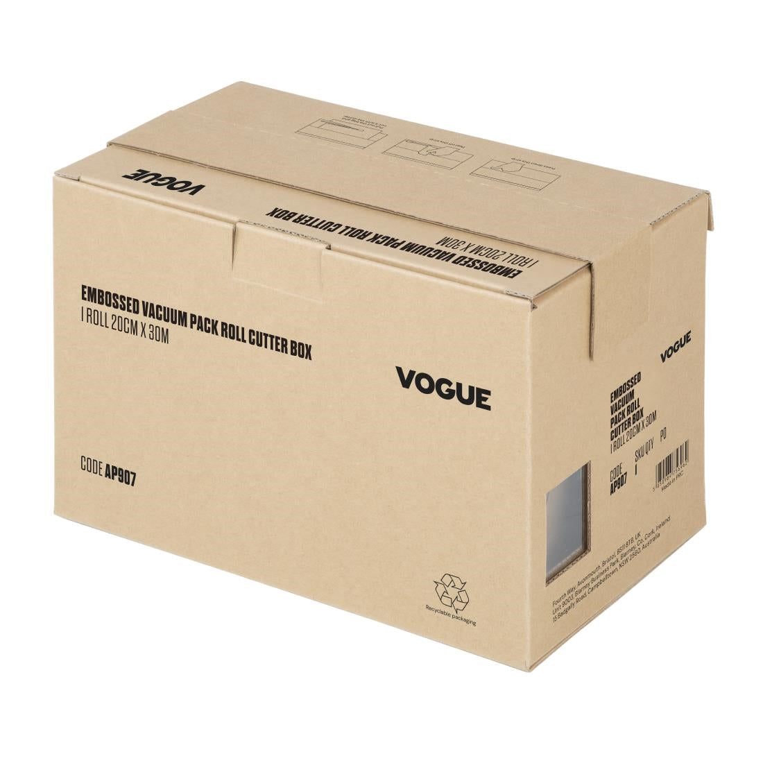 AP907 Vogue Vacuümverpakkingsrol Met Snijbox (Reliëf) 200 mm Breed