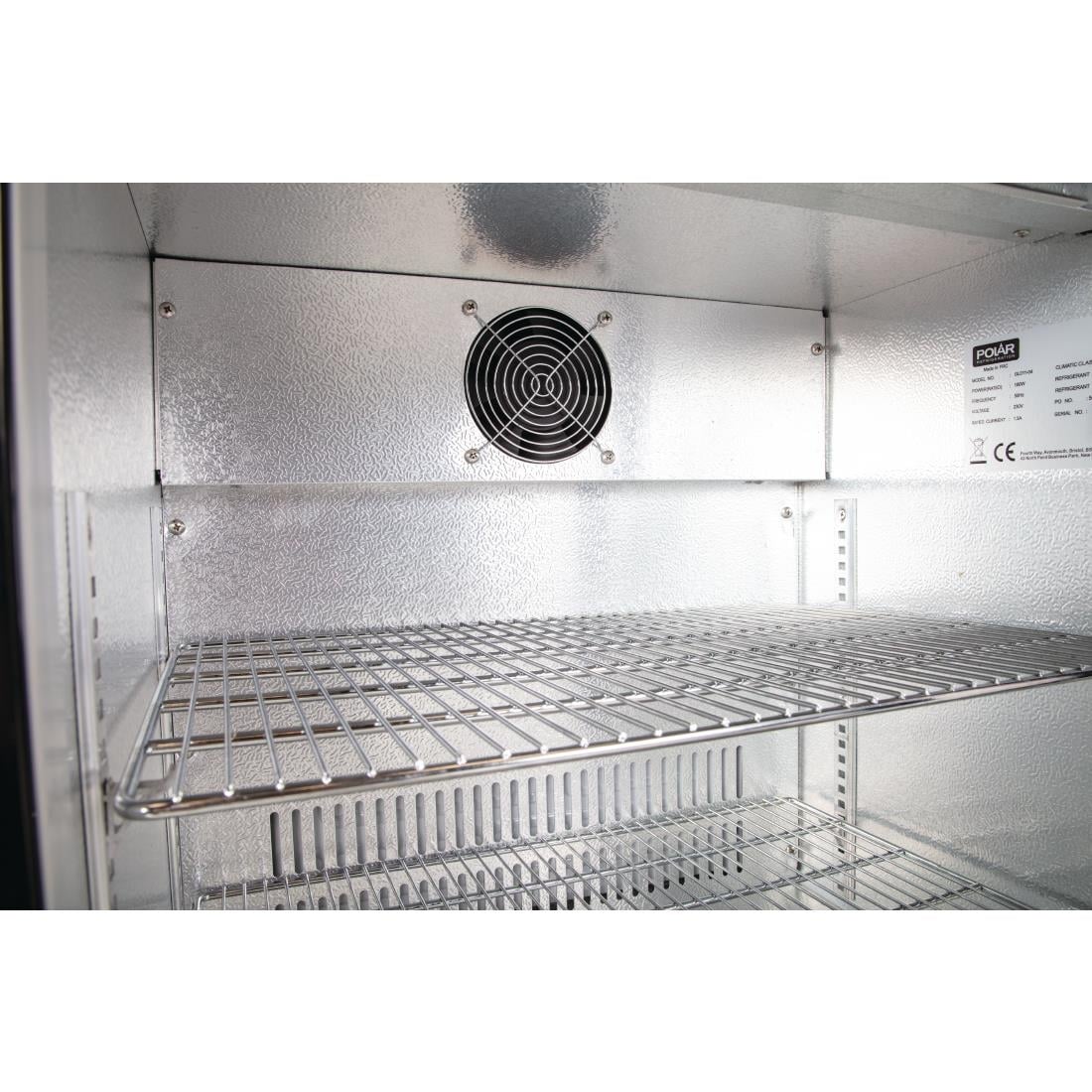 GL011 Polar G-serie laag model gekoelde bardisplay met klapdeur zwart 128L