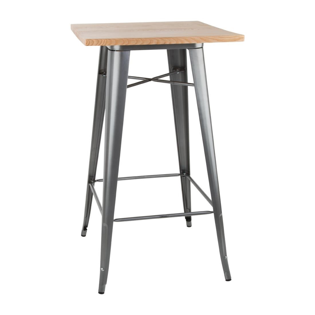 FB596 Bolero Bistro bartafel met houten blad grijs