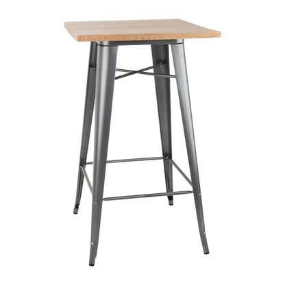 FB596 Bolero Bistro bartafel met houten blad grijs