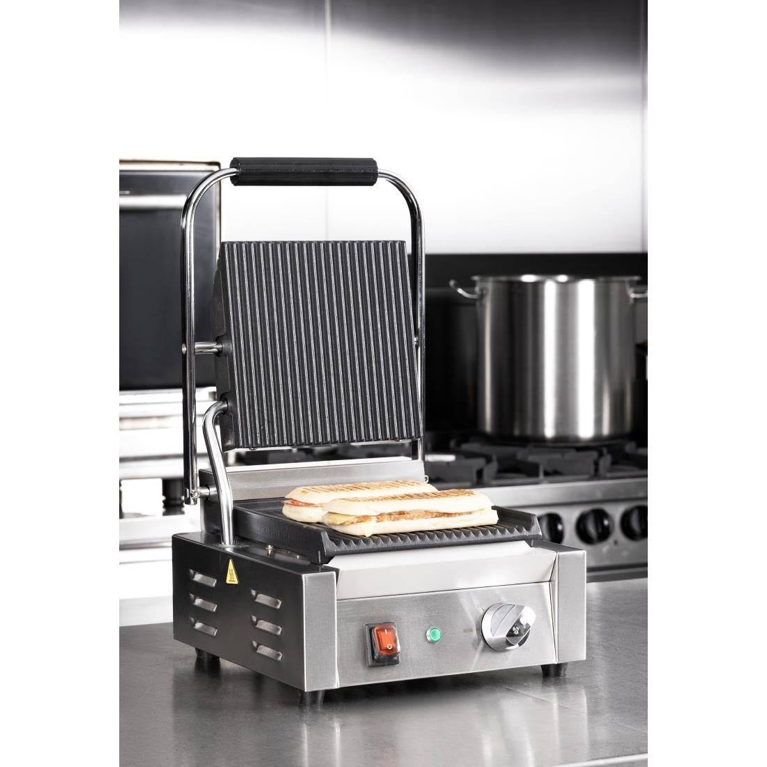 CU600 Buffalo Dubbele Contactgrill Geribbelde Platen