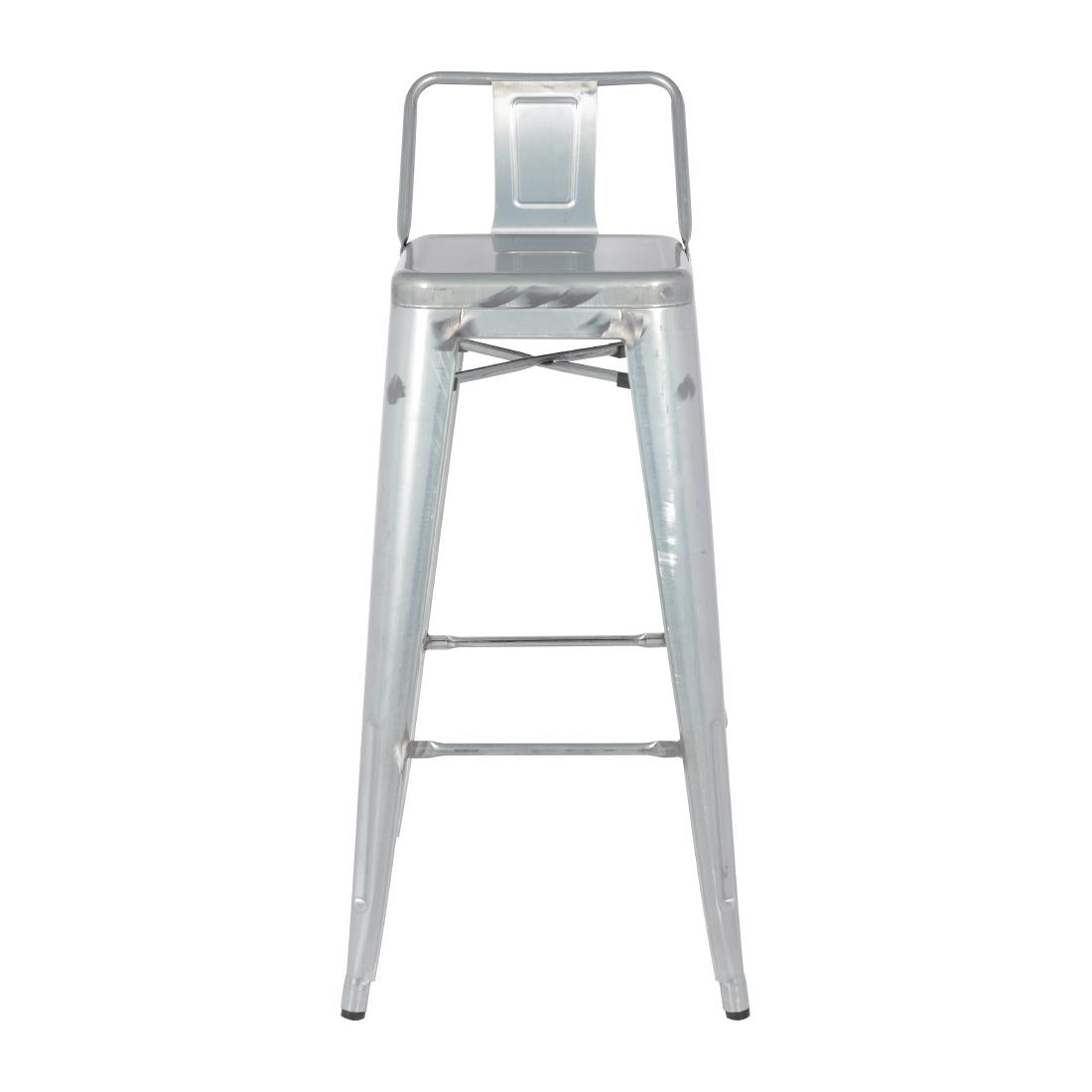 DL877 Bolero Bistro Hoge Kruk Van Staal Met Rugleuning (4 Stuks)