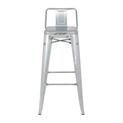 DL877 Bolero Bistro Hoge Kruk Van Staal Met Rugleuning (4 Stuks)