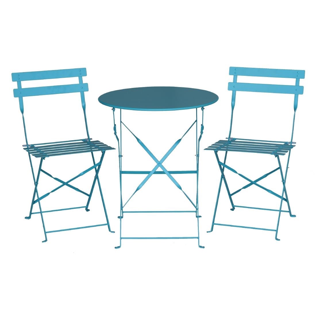 GK982 Bolero stalen opklapbare stoelen turquoise (2 stuks)