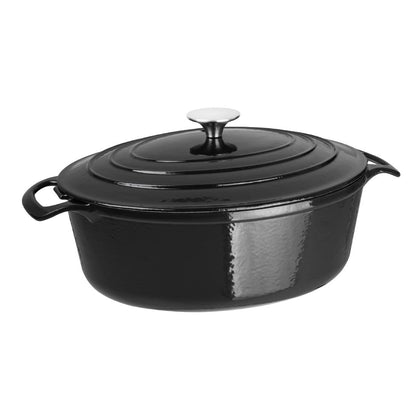 GH306 Vogue ovale inductie braadpan zwart 5Ltr