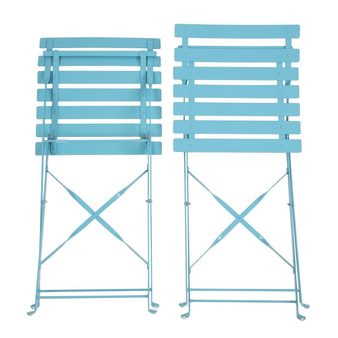 GK982 Bolero stalen opklapbare stoelen turquoise (2 stuks)