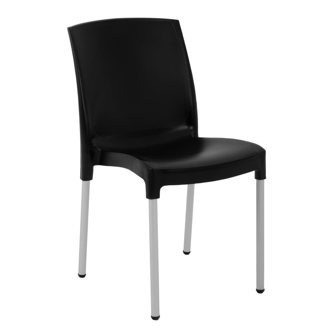 GJ976 Stapelbare bistro zijstoelen zwart (4 stuks)
