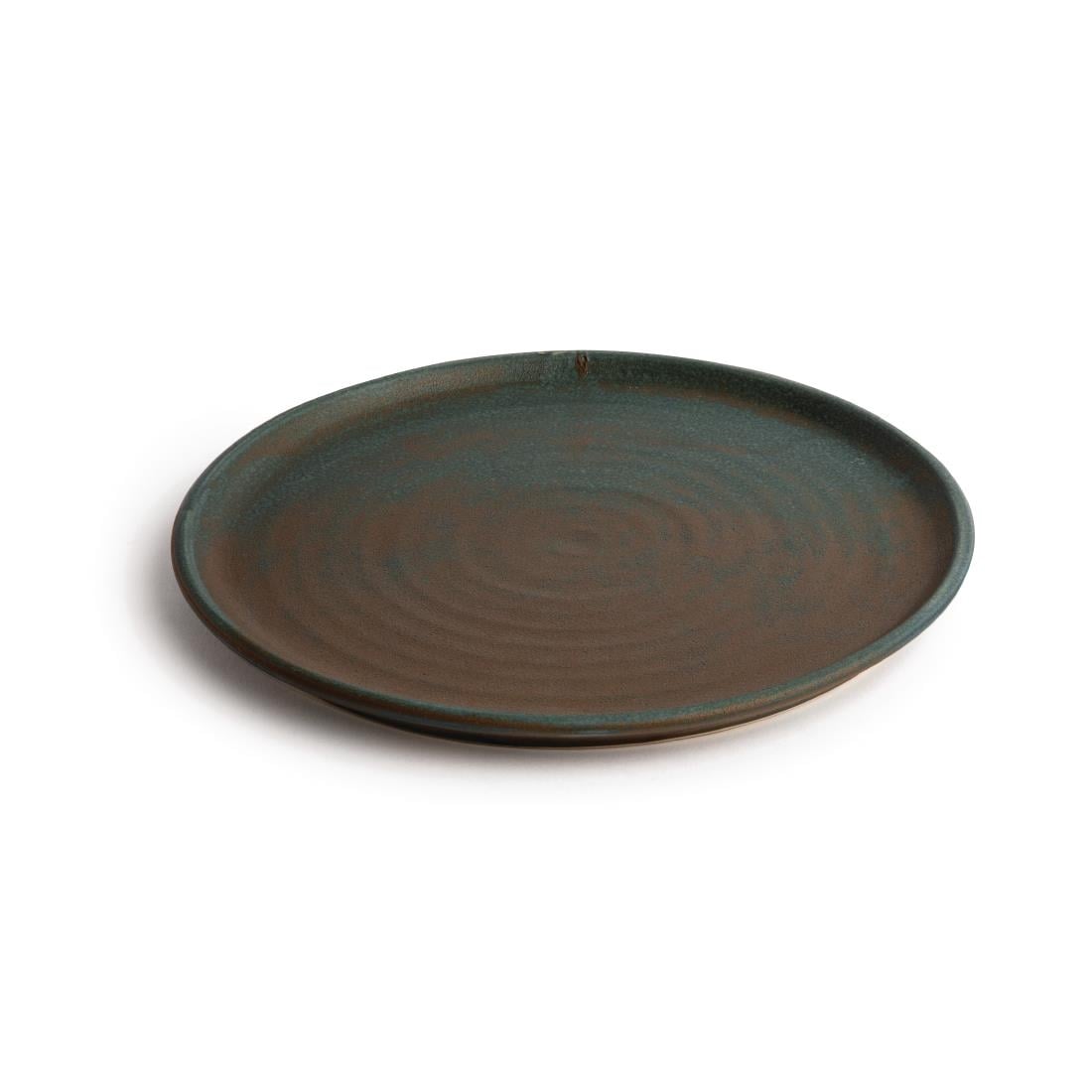 FA324 Olympia Canvas ronde borden met smalle rand groen 26,5cm (6 stuks)
