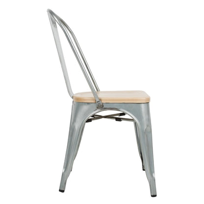 GM642 Bolero Bistro gegalvaniseerd stalen stoelen met houten zitting (4 stuks)
