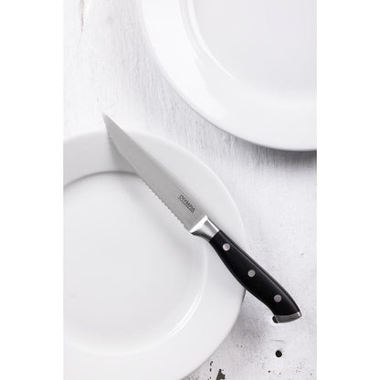 GR919 Olympia Premium Geklonken Steakmessen Met Zwarte Abs Handvatten (6 stuks)