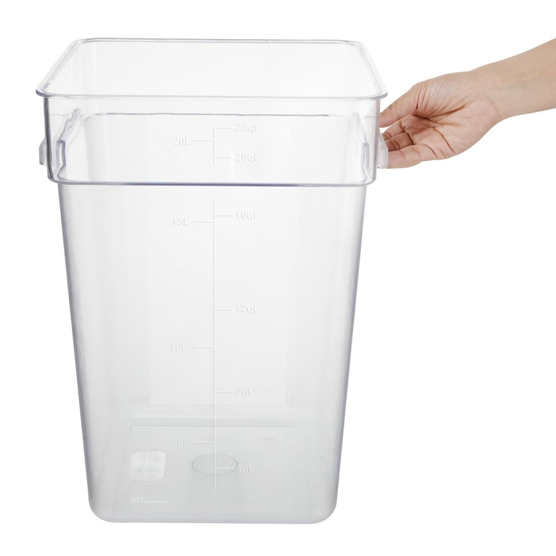 HY406 Hygiplas polycarbonaat vierkante opbergbak 20Ltr