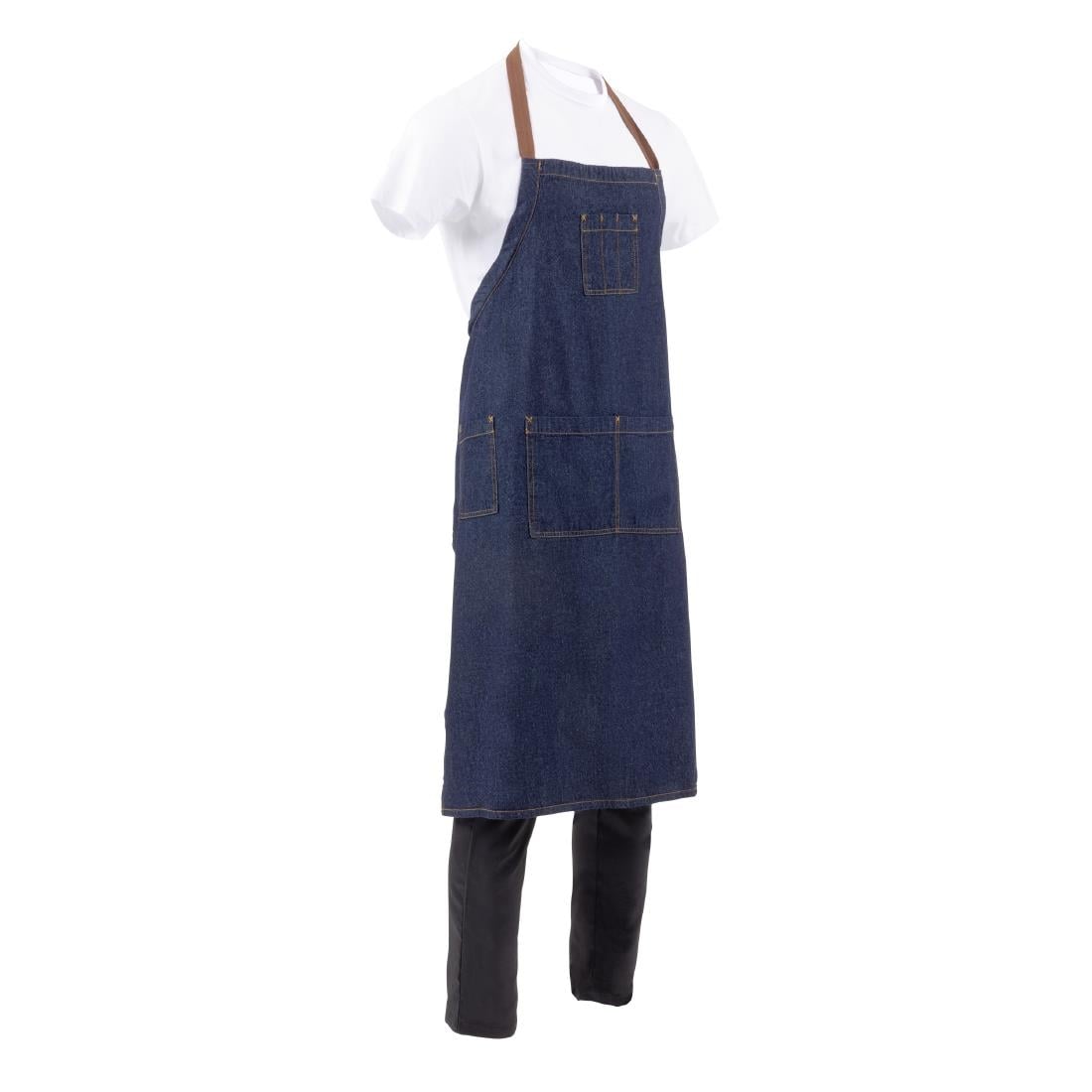 B341 Chef Works Memphis lang schort indigo
