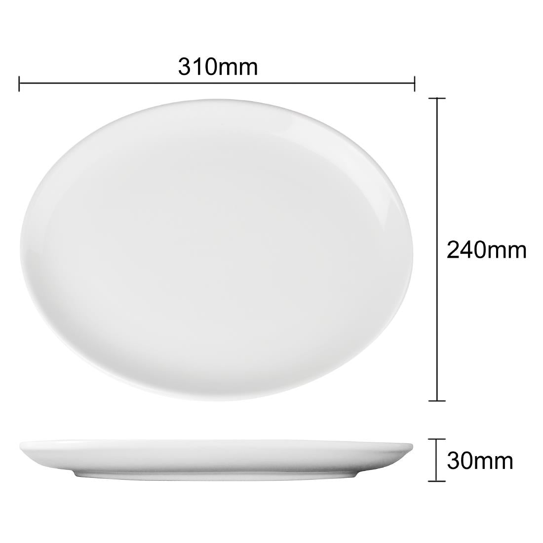 CC212 Olympia Athena Ovale Coupeborden 30,5x24,1cm (6 Stuks)
