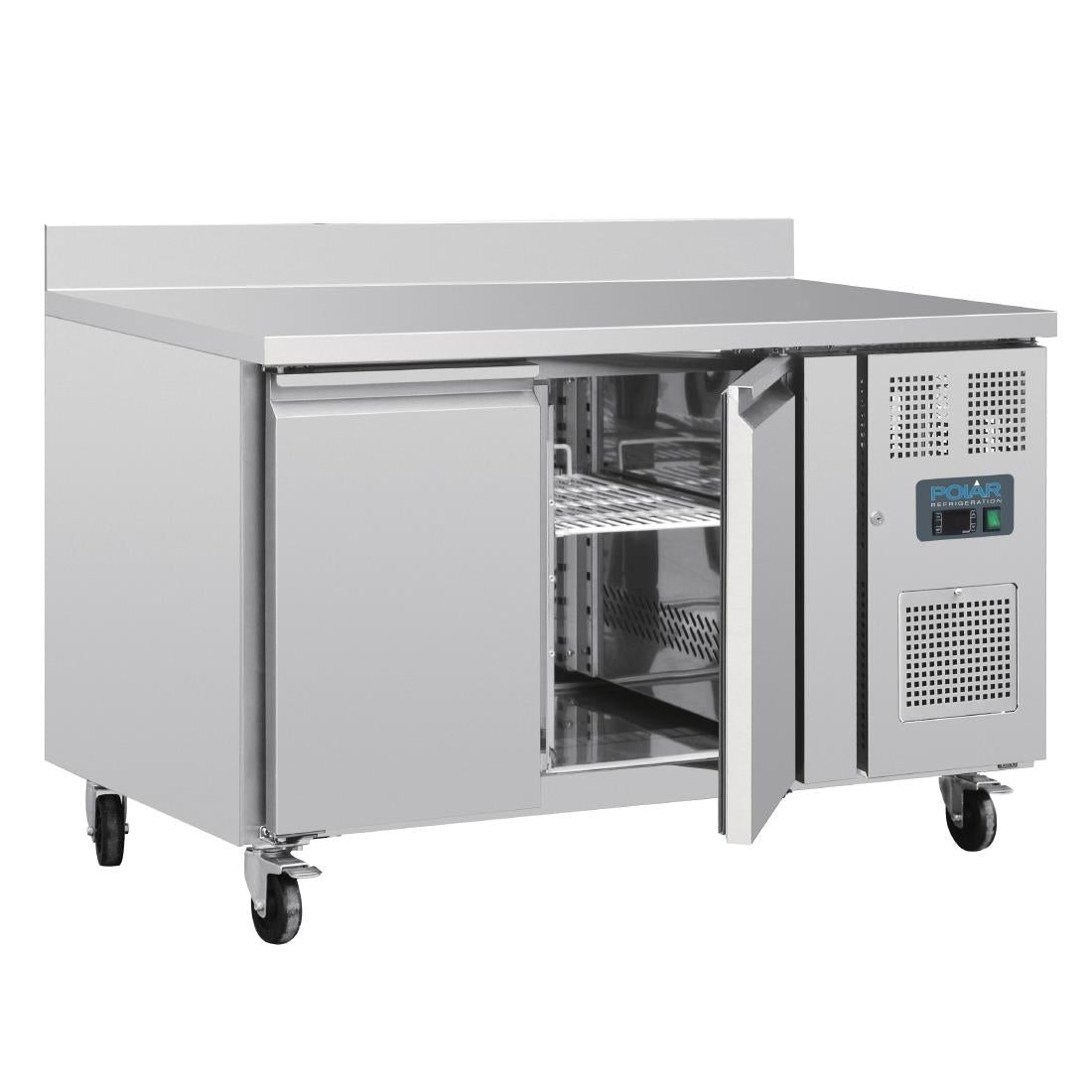 UA064 Polar U-Serie Dubbele Deurs Werkbank koeling met Achterwand 282Ltr