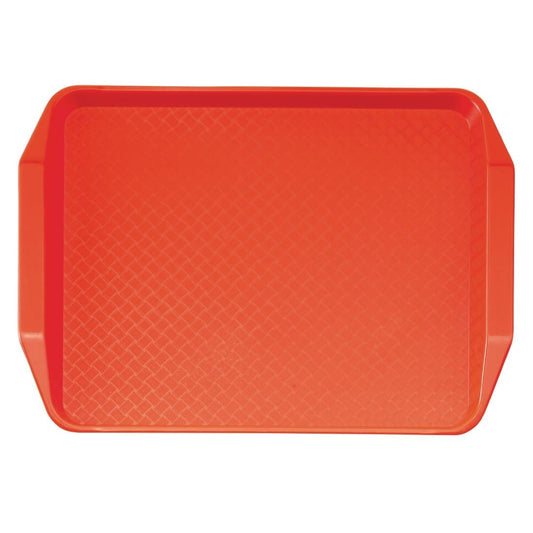 DE315 Cambro polypropyleen fastfood dienblad met handvatten rood 43x30cm