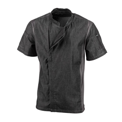 BB270-S Chef Works Urban Delancey denim koksbuis korte mouw grijs S