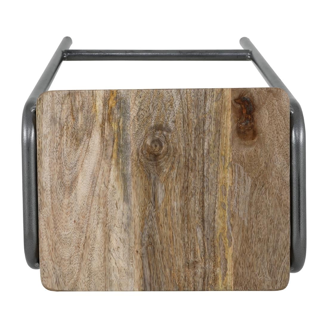 HZ824 Bolero Cantina compacte barkrukken met mangohouten zitting Gunmetal (4 stuks)