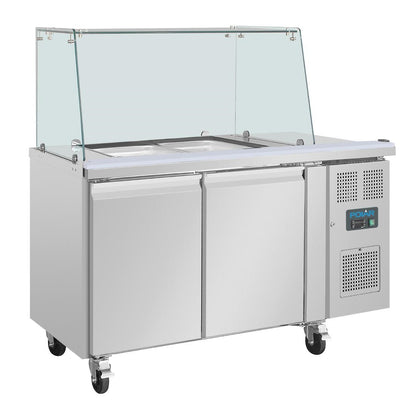 UA017 Polar U-serie tweedeurs saladette met vierkant kuchscherm
