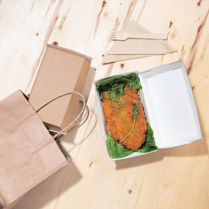 FB666 Fiesta Compostable composteerbare hamburgerdoosjes kraft klein 172mm (200 stuks)
