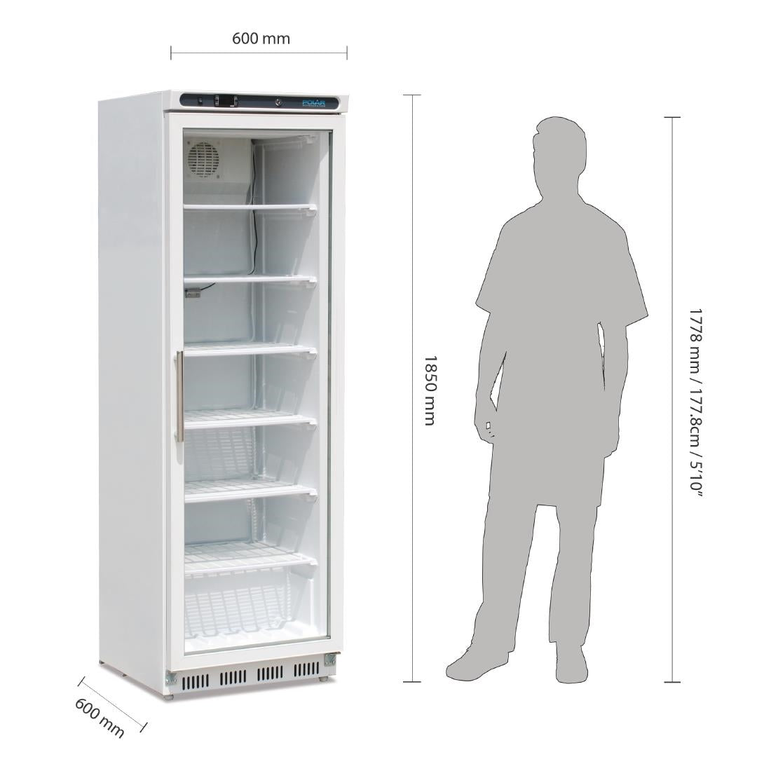 CB921 Polar C-serie display vriezer met glazen deur 365Ltr