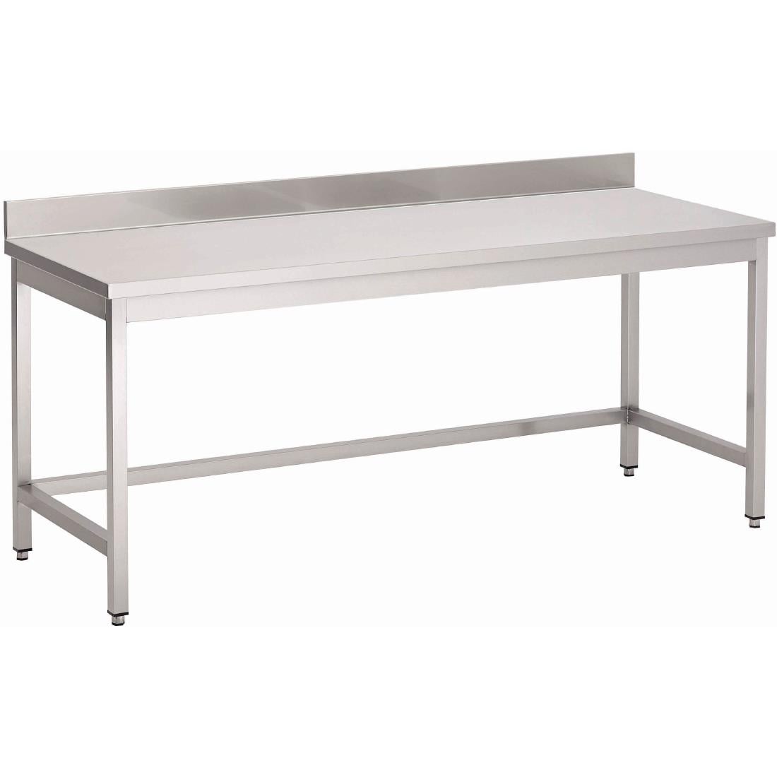 GN120 Gastro M RVS werktafel zonder onderblad met achteropstand 85x180x70cm