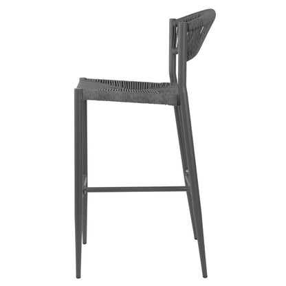 HZ593 Bolero Eden PE gevlochten rattan outdoor barkrukken antraciet (2 stuks)