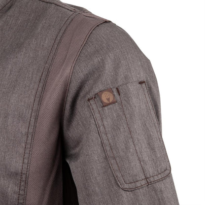 BB263-M Chef Works Urban Hartford unisex koksbuis met rits lange mouw grijs M
