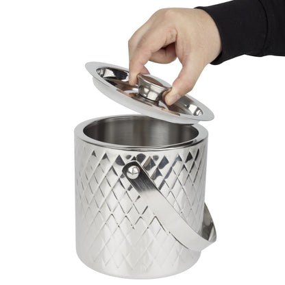 HY134 Olympia Geo Dubbelwandige Ijsemmer Roestvrij Staal - 2Ltr