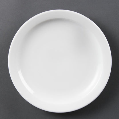 CB488 Olympia Whiteware Borden Met Smalle Rand 20,2cm (12 Stuks)