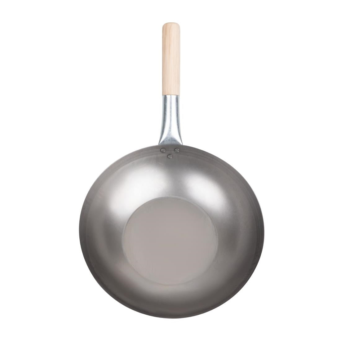 K296 Vogue lichtstalen wok met vlakke bodem 330 mm
