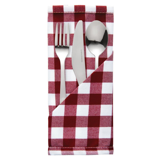 HB580 Mitre Comfort Gingham servet rood-wit 41x41cm (10 stuks)