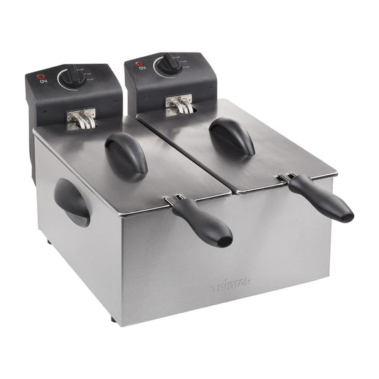 HU426 Tristar Dubbele Mand Frituur Fr-6937 - 2 x 3 Ltr Roestvrij Staal