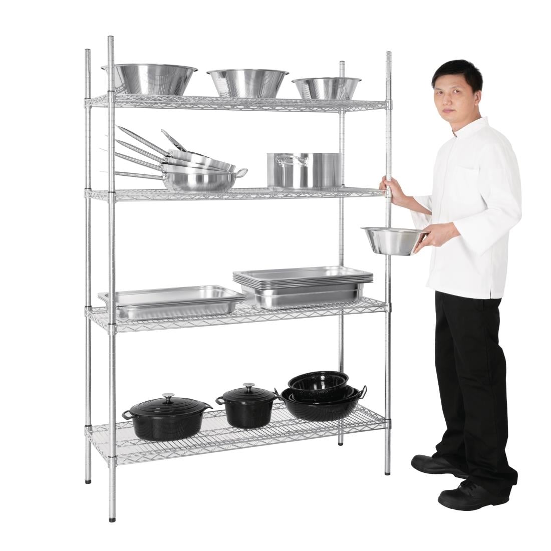 L928 Vogue voorraadrek met 4 schappen 122x45,7cm