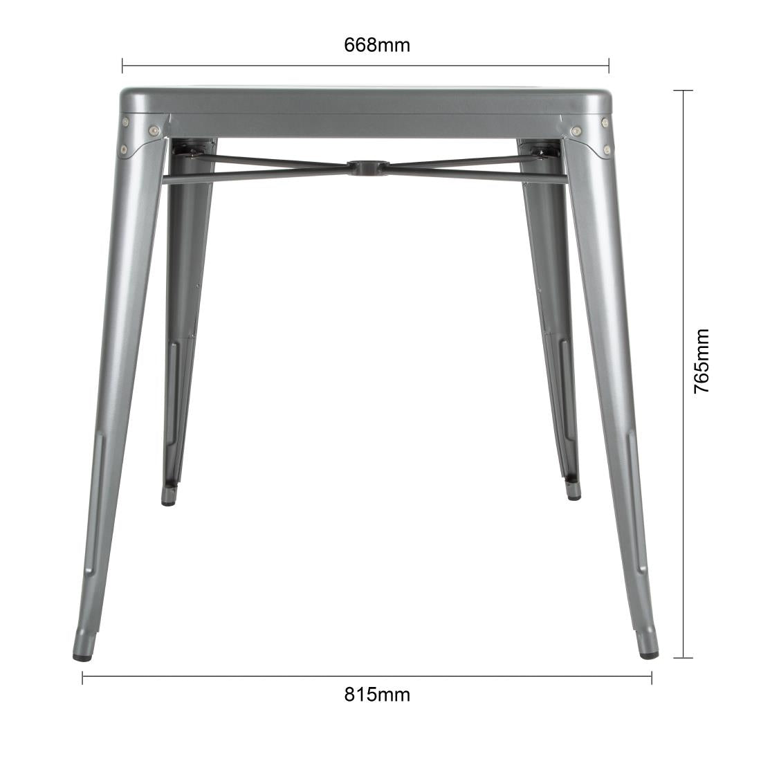 DM904 Bolero Bistro vierkante tafel grijs 66cm