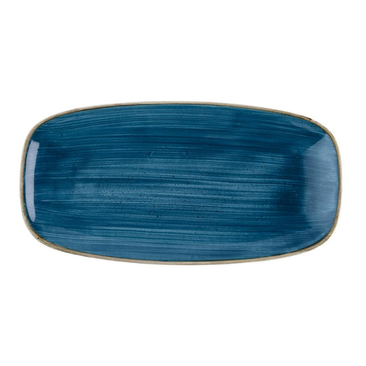 HR391 Churchill Stonecast Java Blue Chefs Ovaal Bord 35.2 x 18.7cm (6 stuks)