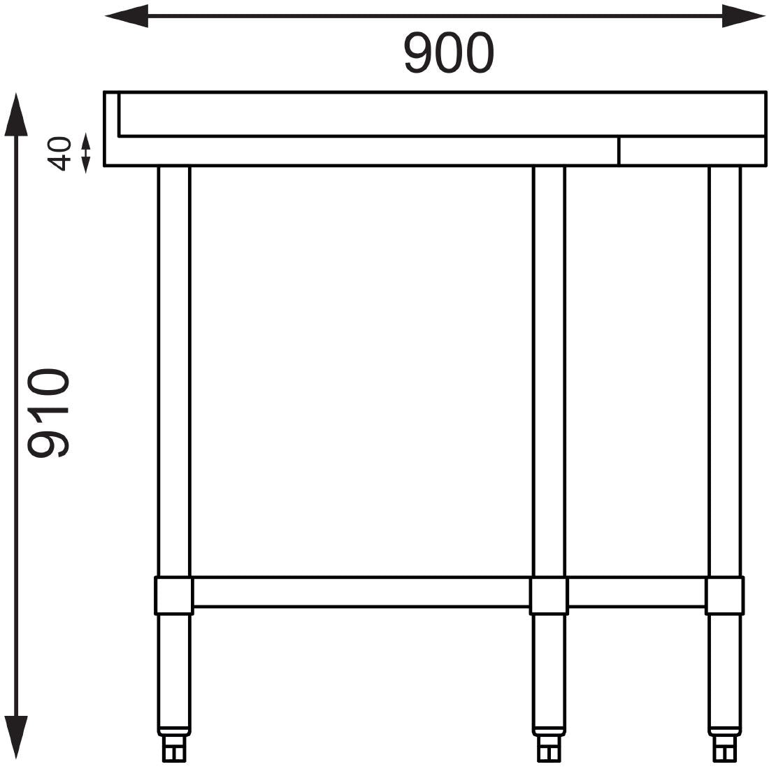 GL278 Vogue RVS werktafel hoekelement 70cm