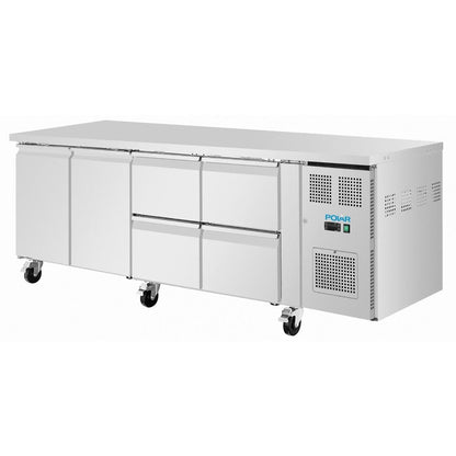 UA104 Polar U-Series koelwerkbank 4 lades & 2 deuren
