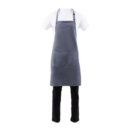 B192 Chef Works halterschort grijs