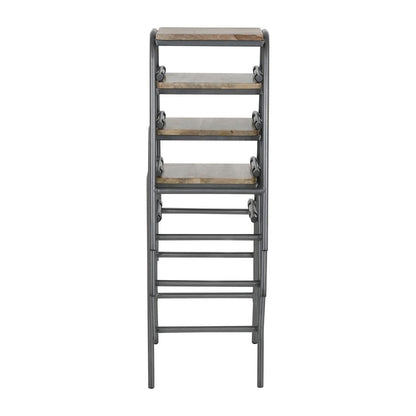 HZ824 Bolero Cantina compacte barkrukken met mangohouten zitting Gunmetal (4 stuks)