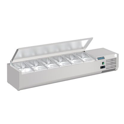DA680 Polar G-serie opzetkoelvitrine met deksel 6x GN 1/4
