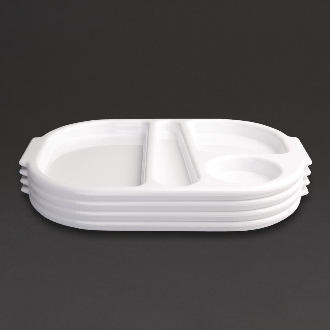 GF999 Olympia Kristallon dienbladen met vakken 37,5x27,8cm wit (10 stuks)