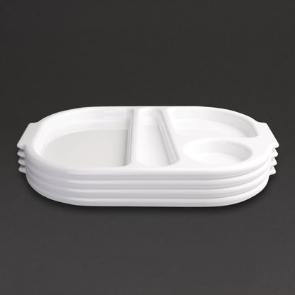 GF999 Olympia Kristallon dienbladen met vakken 37,5x27,8cm wit (10 stuks)