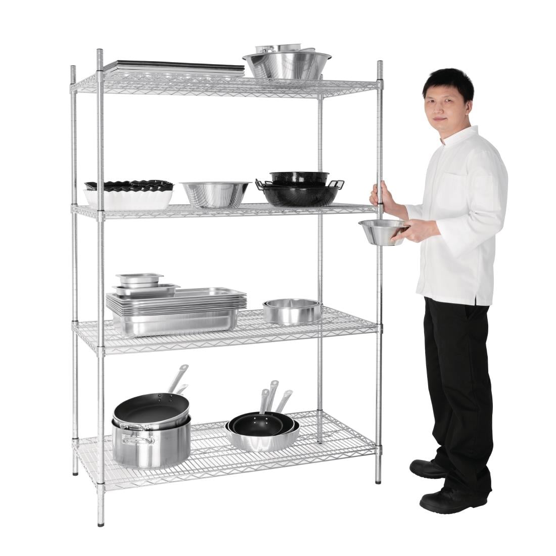 U257 Vogue voorraadrek met 4 schappen 122x61cm