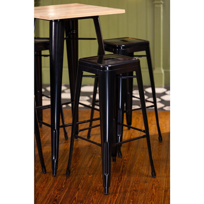 FB595 Bolero Bistro bartafel met houten blad zwart
