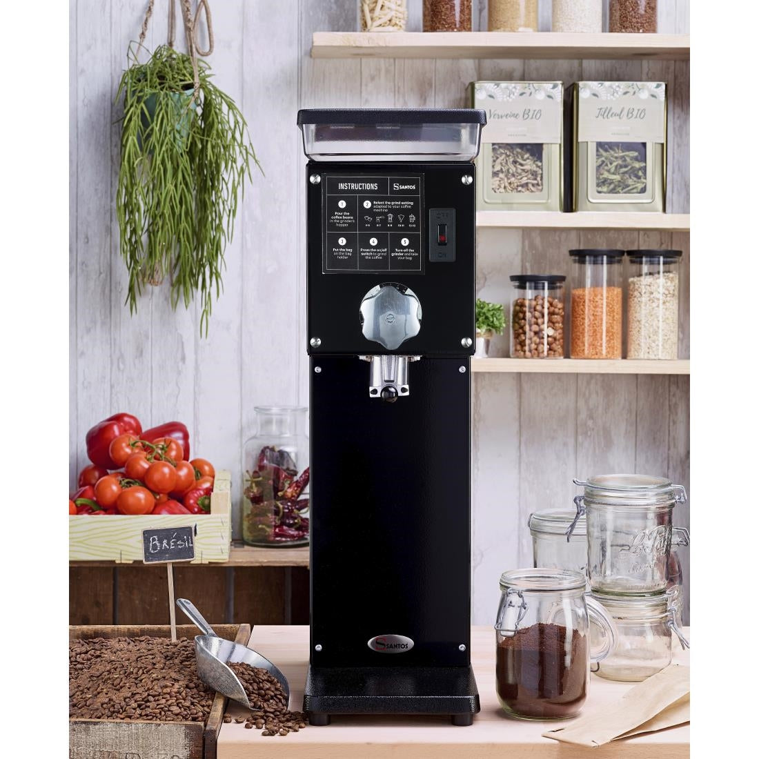 CN013 Santos Shop Koffiemolen Met Zakhouder 43NA
