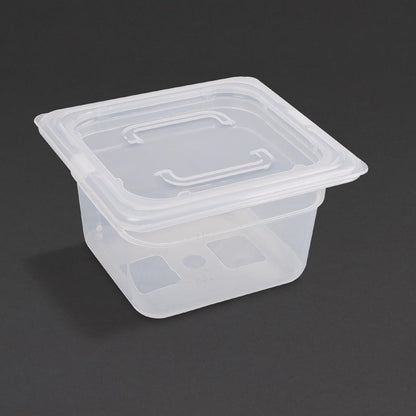 GJ526 Vogue polypropyleen GN 1/6 bak met deksel 10cm (4 stuks)