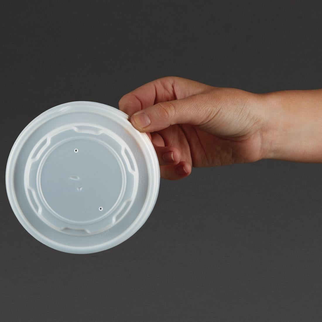 GF048 Vegware composteerbare platte deksels voor 34cl en 45,4cl bakjes (500 stuks)