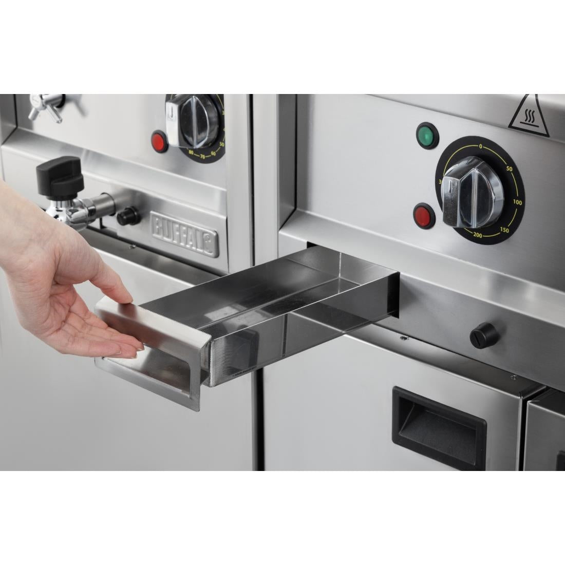 CU475 Buffalo 600-Serie Elektrische Bakplaat Met Twee Zones, 600mm