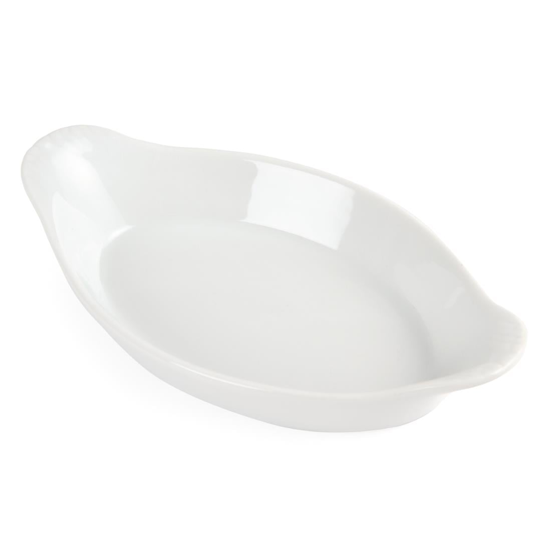 W441 Olympia Whiteware ovale ovenschalen 20,4x11,5cm (6 stuks)