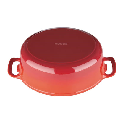 GH314 Vogue ovale inductie braadpan rood 6Ltr